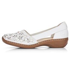 Rieker W RKR442B Zapatos piel calada blanco 23