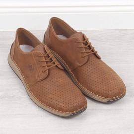 Zapatos de cuero calado Rieker M RKR528 marrón 24