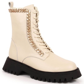 Botines de piel con cadena insulada Artiker W HBH40 beige 10