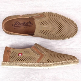Zapatos de piel calados Rieker M RKR503A, beige 14