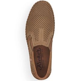 Zapatos de piel calados Rieker M RKR503A, beige 19