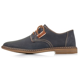 Zapatos cómodos de piel Rieker M RKR576 azul marino 16