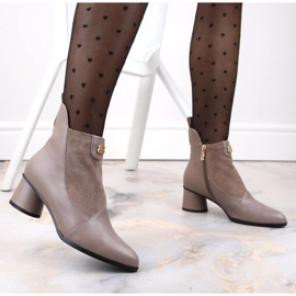 D&amp;A S.Barski Premium Collection botines de tacón W OLI232B, beige 9