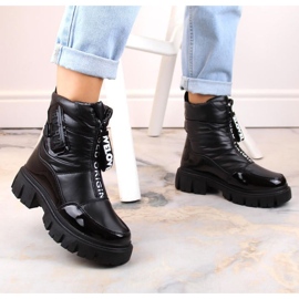 Filippo W PAW498A botas de nieve con cremallera y aislamiento negro 9