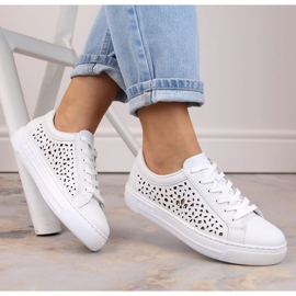 Zapatos cómodos de piel Rieker W RKR641 blanco 19