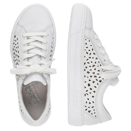 Zapatos cómodos de piel Rieker W RKR641 blanco 23