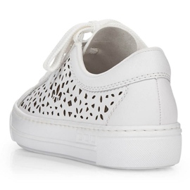 Zapatos cómodos de piel Rieker W RKR641 blanco 24