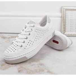 Zapatos Rieker W RKR642 piel calada blanca blanco 19