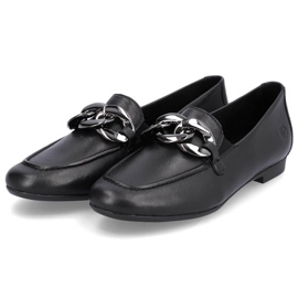 Rieker Zapatos cómodos de piel con cadena Remonte W RKR645, negro 23