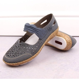 Rieker W RKR648 Zapatos calados piel azul 10