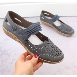 Rieker W RKR648 Zapatos calados piel azul 12