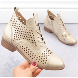 Botines Potocki W WOL205 dorado calado 8