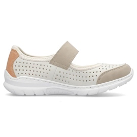 Zapatos cómodos calados Rieker W RKR575A, beige 23