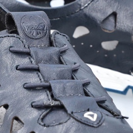 Zapatos de piel calados Rieker W RKR652, azul marino 33