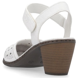 Sandalias cómodas de piel Rieker W RKR650 blanco 19
