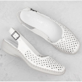 Sandalias cómodas de piel Rieker W RKR665 blanco 18