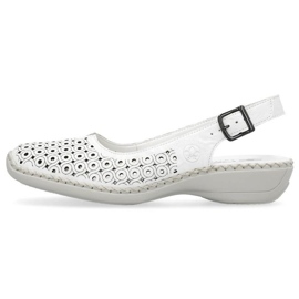 Sandalias cómodas de piel Rieker W RKR665 blanco 21