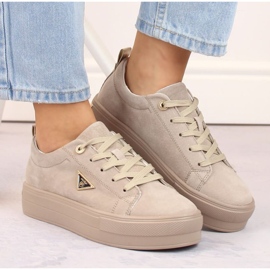 Zapatos de ante de piel con plataforma Filippo W PAW315C, beige 12