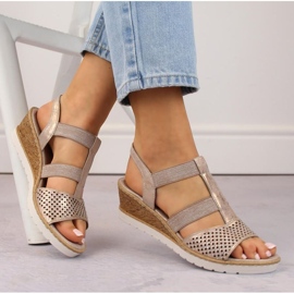 Rieker Sandalias cuña cómodas Remonte W RKR667, oro rosa rosado 16