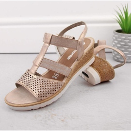 Rieker Sandalias cuña cómodas Remonte W RKR667, oro rosa rosado 17