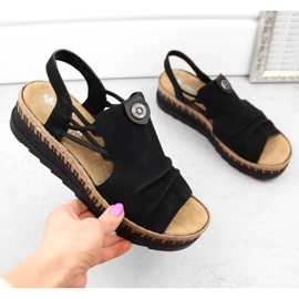 Sandalias cómodas Rieker W RKR677 negro 8