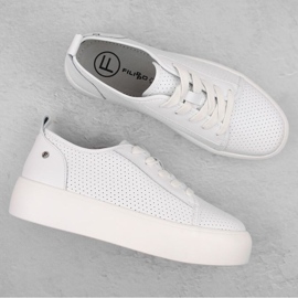 Zapatos Filippo W PAW524 de piel blanco 11