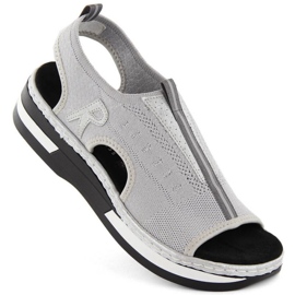 Sandalias cómodas sin cordones Rieker W RKR686 metalizado 11