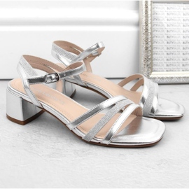 Sandalias tacón Sergio Leone W SK434A charol plateado 7