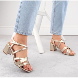 Sandalias tacón Sergio Leone W SK437 dorado 7