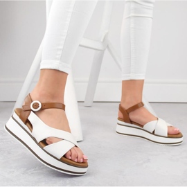 Sandalias cuña Vinceza W JAN303 blanco 9