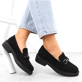 Sergio Leone Sk455a Mocasins Black con un adorno negro 8