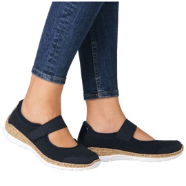 Rieker N42B0-14 Shoes de velcro azul marino 16