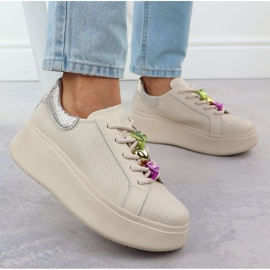 Zapatos deportivos en la plataforma Filippo Paw588a beige 9