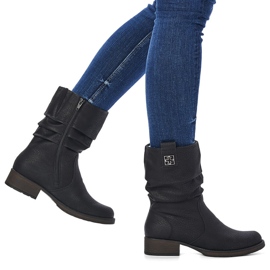 Botas negras de mujer con aislamiento de lana Rieker Z9583 negro 5