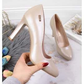 Bombas en el poste perla nude Sergio Leone beige 3