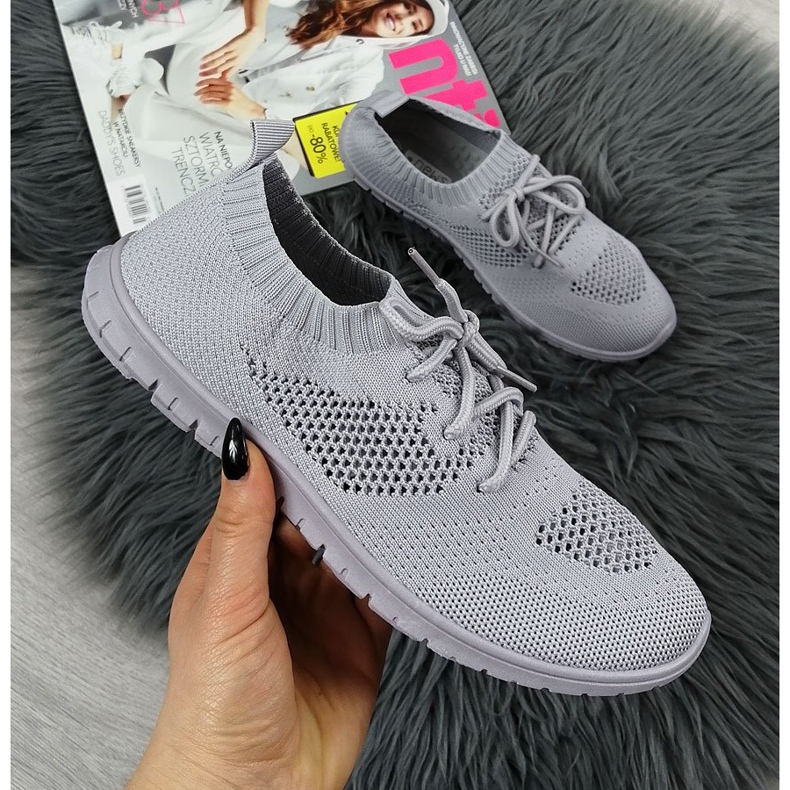 News Zapatillas deportivas sin cordones para mujer, color gris NOTICIAS 2
