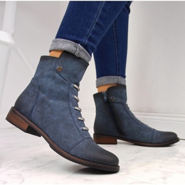 Botas de mujer con adornos con aislamiento azul Jezzi JEZ52D 7