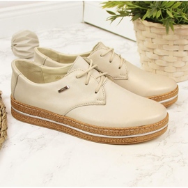 Zapatos mujer piel beige perla Helios 380 4