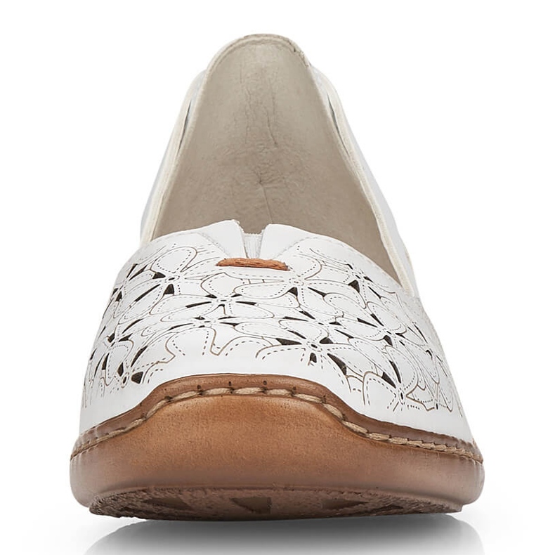 Zapatos mujer piel calada blanca Rieker 41356 blanco 2