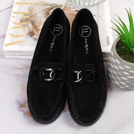 Mocasines de mujer en piel negra con plataforma Filippo DP3334 negro 5