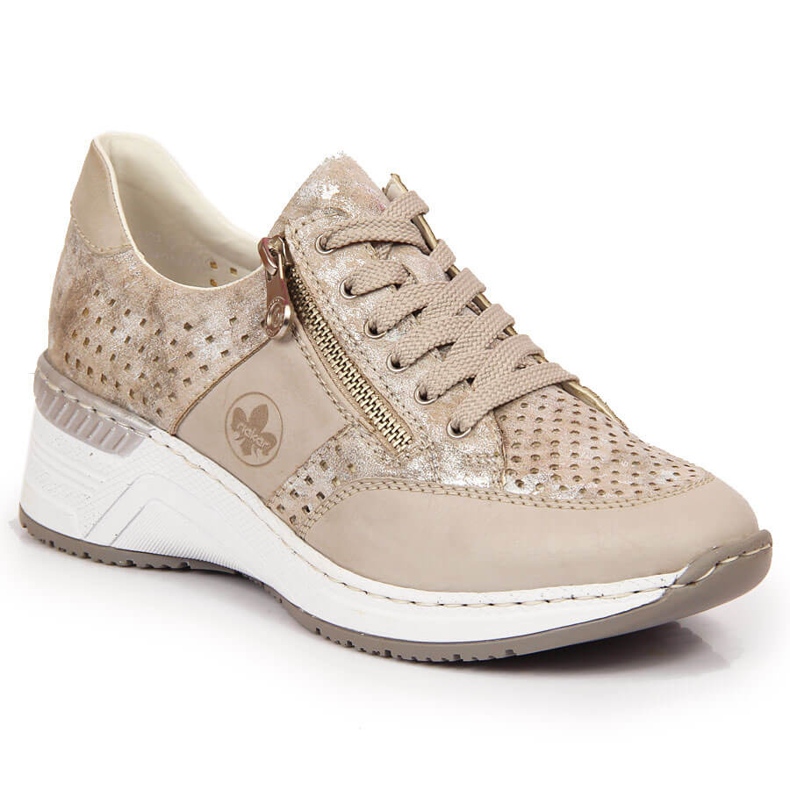 Zapatos cuña mujer Rieker N4327-80 beige 1