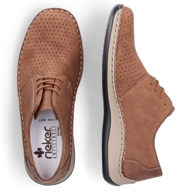 Zapatos marrones de piel calada para hombre Rieker 05226-24 marrón 15