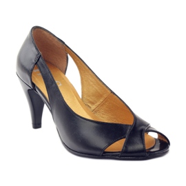 Zapatos de tacón de cuero negro PEES 1