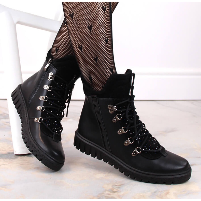 Botas insuladas mujer piel negras Dolce Pietro negro 1