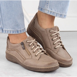 Cómodos zapatos mujer Helios piel marrón 3