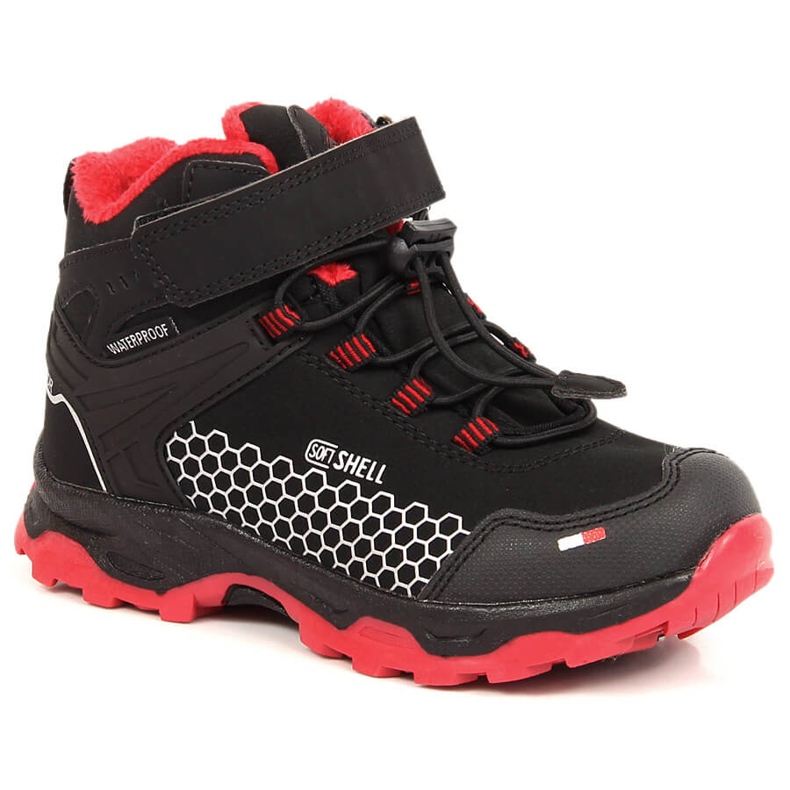 Botas de nieve impermeables para niños con velcro American Club AM904B negro 1