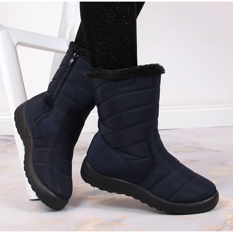 News Botas de nieve impermeables para mujer con aislamiento alto azul marino NOVEDADES 2