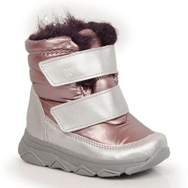 Botas de nieve impermeables para niña con membrana de velcro Kornecki 6895 rosa 1