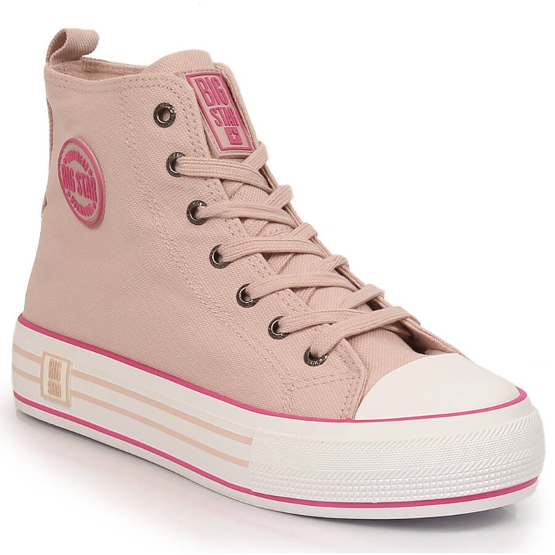 Zapatillas altas de mujer con plataforma rosa empolvado Big Star LL274186 1