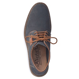 Zapatos hombre piel comodos azul marino Rieker 13439-14 6